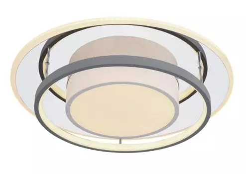 [T] Потолочный светильник Globo Lighting белый металл, хромированное зеркало, акриловый опал, серый пластик, регулировка яркости, несколько уровней с помощью настенного выключателя, фиксация цветов, функция памяти, ночник, пульт дистанционного управления