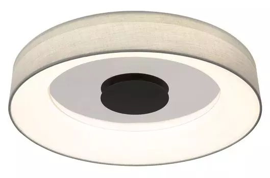 [T] Потолочный светильник Globo Lighting матовый белый металл, матовый черный металл, серый текстиль, опаловый пластик, хромированный акрил, регулировка яркости, фиксация цветов, Bluetooth, функция памяти, ночник, пульт дистанционного управления...
