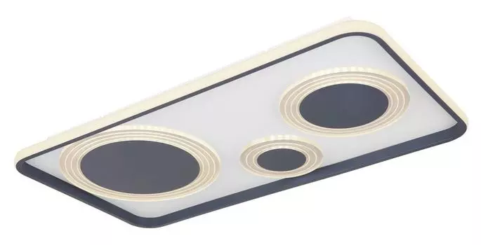 [T] Потолочный светильник Globo Lighting металл графит, акрил опал, металл графит, регулируемая яркость, возможность фиксации цветов, функция памяти, ночник, пульт дистанционного управления, ДxШxВ: 700x380x62 мм, вкл. светодиод 55 Вт, 230 В, ист...