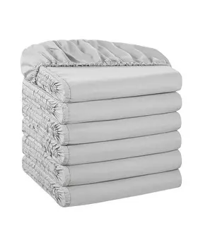 [T] Простыни из микрофибры Arkwright в большом количестве — (6 шт.) нитки с цветовой маркировкой. Предметы первой необходимости для постельных принадлежностей для хозяев отелей, мотелей или сдаваемых в аренду объектов недвижимости, варианты цвет...