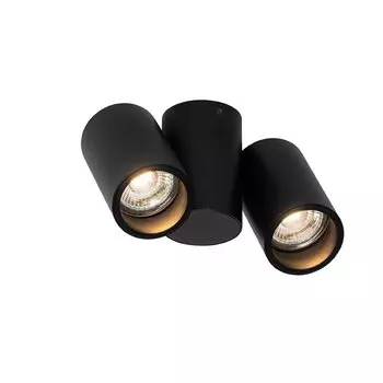 [T] QAZQA - Дизайн-дизайн точечный светильник I точечный светильник I потолочный точечный светильник I потолочный точечный светильник I точечный светильник I лампа I свет черный с 2 регулируемыми лампами - Майкл I гостиная I спальня - продолго...