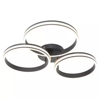 [T] QAZQA - Дизайнерский потолочный светильник I потолочный светильник I лампа I свет черный вкл. светодиод 3-ламповые ступени с регулируемой яркостью 3-ламповые светильники - диммер Navara I с регулируемой яркостью I гостиная I спальня - алюмин...