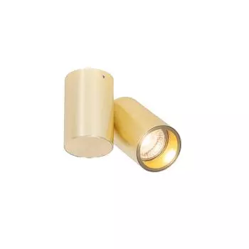 [T] QAZQA - Дизайнерский спот I точечный светильник I потолочный точечный светильник I потолочный точечный светильник I точечный светильник I лампа I светильник из латуни, регулируемый - Майкл I гостиная I спальня - стальной цилиндр - светодиод...