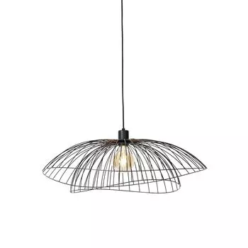 [T] QAZQA - Дизайнерский умный подвесной светильник I Подвесной светильник I Подвесной светильник черного цвета 66 см, включая Wi-Fi G95 - Диммер Pua I с регулируемой яркостью I Гостиная I Спальня - стальная круглая форма - подходит для светодио...