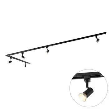 [T] QAZQA - Modern Современная рельсовая система I точечный светильник I потолочный точечный светильник I потолочный точечный светильник I точечный светильник с 5 лампами I точечный светильник I потолочный точечный светильник I потолочный точечн...