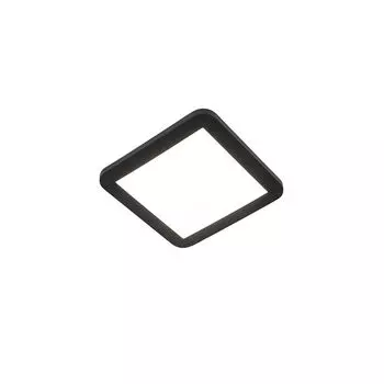 [T] QAZQA - Современный потолочный светильник I потолочный светильник I лампа I свет черный 22,5 см, включая светодиод с 3-ступенчатой регулировкой яркости IP44 - Диммер Steve I с регулируемой яркостью I гостиная I спальня - пластиковый квадрат - I (не