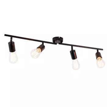 [T] QAZQA — Современный современный точечный светильник I Прожектор I Потолочный точечный светильник I Потолочный точечный светильник I Прожектор I Лампа I Черный регулируемый точечный светильник с 4 лампами — Удобная зона I Гостиная I Спальня —...