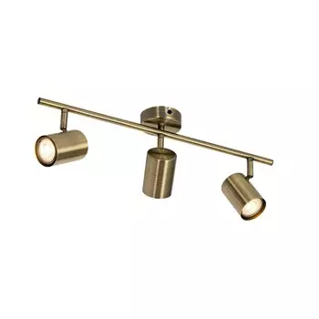 [T] QAZQA - Современный современный точечный светильник I Прожектор I Потолочный точечный светильник I Потолочный точечный светильник I Прожектор I Лампа I Светильник из бронзы, наклоняемый, трехпламенный точечный светильник - Jeana I Гостиная I...