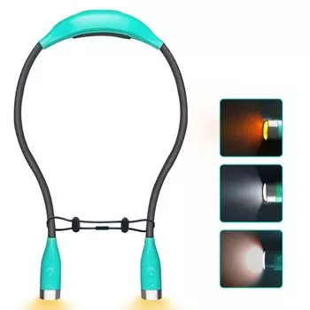 [T] Регулируемый светодиодный фонарь для шеи для чтения, активного отдыха и ночного бега, аккумулятор емкостью 1000 мАч, гибкая трубка, варианты белого/теплого белого/смешанного света, портативное осветительное решение, идеальное для книжных чер...