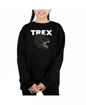 T-Rex Head — толстовка с круглым вырезом Big Girl's Word Art La Pop Art, черный