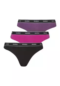 Т-стринги HUGO Underwear (3 шт. в упаковке), с поясом с логотипом, цвет Bunt