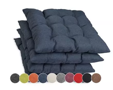 [T] Sunnypillow Набор из 4 подушек на стул с завязками 40 x 40 см. Удобная мягкая подушка толщиной 8 см. Подушка для стульев/скамек в доме и саду. Подушка для сиденья. Подушка для сиденья. Садовая подушка. На открытом воздухе/в помещении | Фиоле...