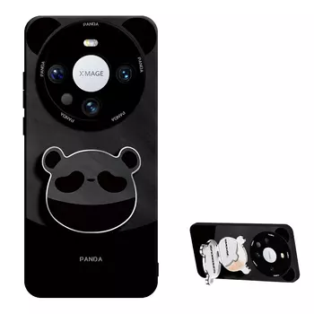 [T] Super Mouse Huawei mate60/50/40/30/pro в минималистском стиле, модная крутая подставка для зеркала для макияжа, уши панды, фиолетовый силиконовый противоскользящий простой универсальный объектив, персонализированный креативный модный брендовый чехол