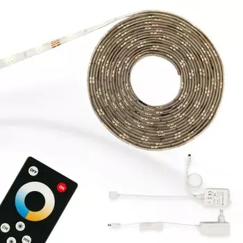 [T] Светодиодная лента Briloner Leuchten, LED Superline, вкл. пульт дистанционного управления, регулировка цветовой температуры CCT, плавная регулировка яркости с помощью пульта дистанционного управления, самоклеящаяся, вкл. кабель питания 2 м,...