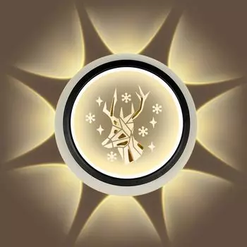 [T] Светодиодное настенное освещение, настенный светильник для внутреннего освещения, современный 27 Вт, настенный светильник для внутреннего освещения, светодиодный круглый дизайн, теплый белый свет 3000 К, 3000 люмен, белый, для спальни, кабин...