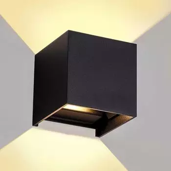 [T] Светодиодный настенный светильник VINGO, светодиодный настенный светильник мощностью 12 Вт для наружного использования в помещении, современное настенное освещение с регулируемым углом луча, водонепроницаемость IP65, черный, теплый белый для...