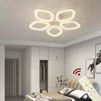 [T] Светодиодный потолочный светильник DL-5 76см Потолочный светильник с дистанционным управлением Цвет/яркость света регулируется с регулировкой яркости A+ Светодиодный светильник для гостиной потолочный светильник Светодиодный потолочный свети...