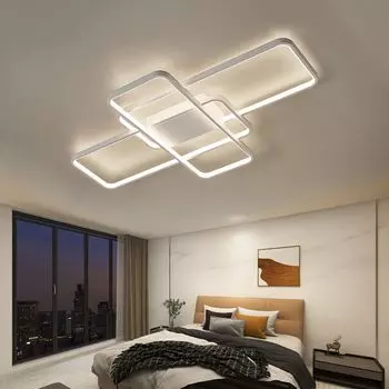 [T] Светодиодный потолочный светильник, потолочный светильник SX8709-3W, окрашенный в белый цвет металлический каркас, с пультом дистанционного управления, регулируемый цвет/яркость, регулируемая яркость, светодиодный светильник для спальни, пот...