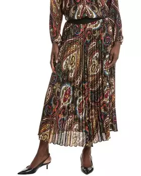 T Tahari плиссированная макси-юбка, синий