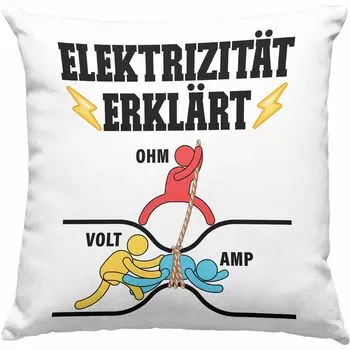 [T] Тенденция - Электрик Декоративная подушка с наполнителем 40х40 Подарок Декоративная подушка с наполнителем 40х40 Гаджет Забавная идея подарка для мужчин Электричество Ом Вольт Усилитель Электротехника Электротехника Инженер-электрик Подарки...
