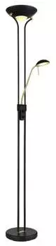 [T] Торшер Globo Lighting матовый черный металл, матовый латунный металл, опаловое стекло, сатинированный акрил, черный ПВХ-кабель, диммируемый, диммер, флексографская печать, : 255 мм, В: 1800 мм, длина кабеля 1800 мм, вкл. светодиод 20 Вт, 23...