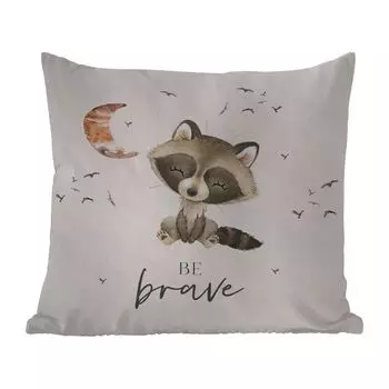 [T] Уличная подушка MuchoWow - Акварель - Будь храбрым - Цитаты - Дети - Мальчики - Девочки - 45x45 см - Устойчивость к атмосферным воздействиям - Подушка для отдыха - Чехлы для подушек - Декоративные чехлы для подушек - Декоративные чехлы для п...