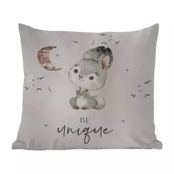 [T] Уличная подушка MuchoWow - Цитаты - Дети - Будьте уникальными - Мальчики - Девочки - Акварельная живопись - 45x45 см - Устойчивость к атмосферным воздействиям - Подушки для отдыха - Чехлы для подушек - Декоративные чехлы для подушек - Декора...