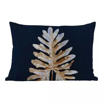 [T] Уличная подушка MuchoWow - Листья - Осень - Золото - Черный - Натуральный - Роскошь - 60x40 см - Устойчивость к атмосферным воздействиям - Подушки для отдыха - Чехлы для подушек - Декоративные чехлы для подушек - Декоративные чехлы для подуш...