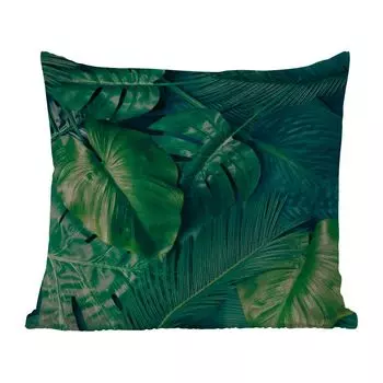 [T] Уличная подушка MuchoWow - Листья - Тропический - Узор - Мальчики - Девочки - Дети - Дети - 45x45 см - Устойчивость к атмосферным воздействиям - Подушки для отдыха - Чехлы для подушек - Декоративные чехлы для подушек - Декоративные чехлы для...