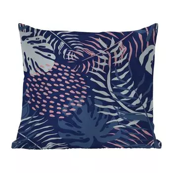 [T] Уличная подушка MuchoWow - Листья - Тропический - Узор - Для девочек - Дети - Розовый - Для девочек - 45x45 см - Устойчивость к атмосферным воздействиям - Подушки для отдыха - Чехлы для подушек - Декоративные чехлы для подушек - Декоративные...