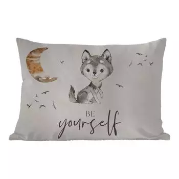 [T] Уличная подушка MuchoWow - Пословицы - Волк - Будь собой - Дети - Мальчики - Девочки - Акварель - 60x40 см - Устойчивость к атмосферным воздействиям - Подушки для отдыха - Чехлы для подушек - Декоративные чехлы для подушек - Декоративные чех...