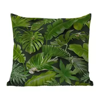 [T] Уличная подушка MuchoWow - Узор - Тропический - Листья - Мальчики - Девочки - Дети - Дети - 60x60 см - Устойчивы к атмосферным воздействиям - Подушки для отдыха - Чехлы для подушек - Декоративные чехлы для подушек - Декоративные чехлы для по...