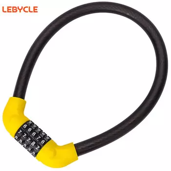 [T] Велосипедный кодовый замок LeBycle, горный велосипед, дорожный велосипед, складной велосипед, электрический велосипед, велосипедный замок, противоугонный замок, пятизначный, 5-значное кольцо, специальный замок с толстой проволокой, аксессуар...