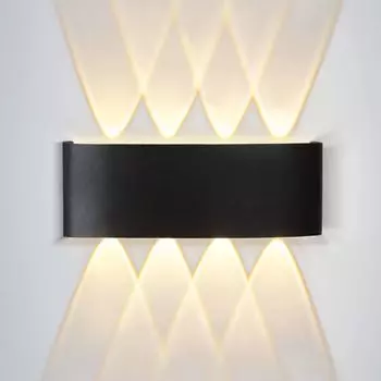 [T] ZMH Светодиодный настенный светильник для внутреннего и наружного использования, черный настенный светильник 03 Modern Up Down, теплый белый светильник для прихожей, IP65, водонепроницаемый уличный настенный светильник, 7 Вт, регулируемый св...