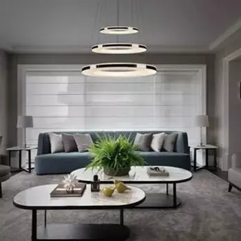 [T] ZMH Светодиодный подвесной светильник для гостиной, подвесной светильник, обеденный стол, потолочный светильник, 43 Вт светодиодный 3-кольцевой светодиодный светильник с регулируемой яркостью, пульт дистанционного управления, подвесной светильник, по