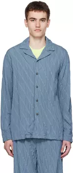 TAAKK Синяя плиссированная рубашка