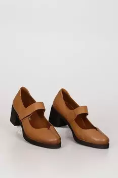 TABA-BROWN Женские туфли из натуральной кожи с круглым носком на среднем каблуке 24229 GNDER(R)