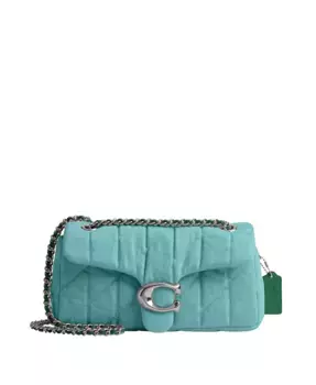 Табби 26 мини-сумка кроссбоди с стеганым денимом COACH, зеленый