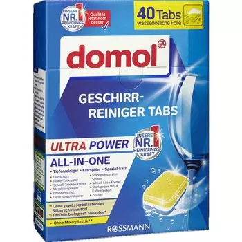 Таблетки для чистки посуды Ultra Power domol, 40 шт.