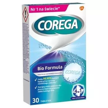 Таблетки для чистки зубных протезов Bio Formula 30 таблеток Corega Markenlos