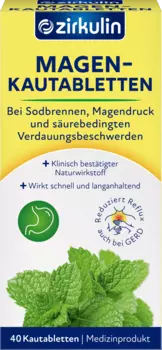 Таблетки жевательные для желудка 40 штук. Zirkulin