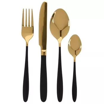 Tableware Collection Tableware Collection Набор столовых приборов из 16 предметов - черный с золотом