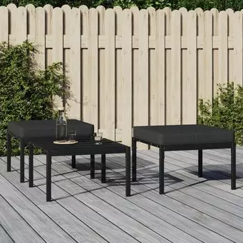 Табурет-подушка Naxos 50318-300 49x49x6 см Sun Garden Vidaxl, черный