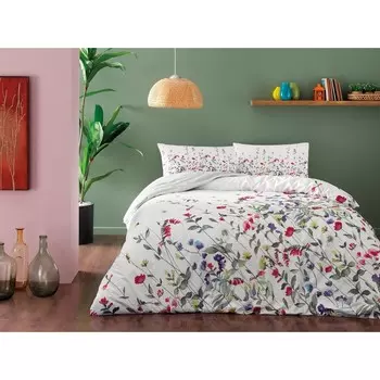 Tac — Комплект постельного белья вишнево-зеленого цвета