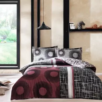 Tac Lionel Бордовый Комплект постельного белья из хлопкового атласа