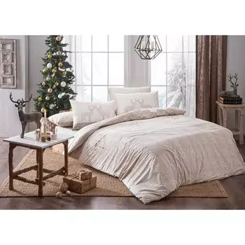 Tac Yilbasi Special Комплект постельного белья Light Glow Lovelight Бежевый