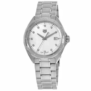 Tag Heuer Formula 1 кварцевые женские часы с перламутровым циферблатом и бриллиантами из стали WBJ1319.BA0666, цвет mother of pearl