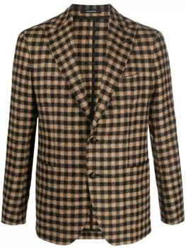 Tagliatore клетчатый пиджак из вирджинской шерсти, черный