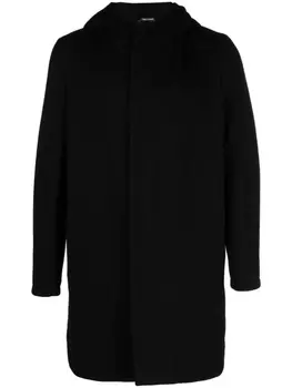 Tagliatore однобортное пальто с капюшоном, черный