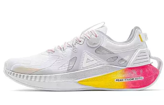Tai Ji3.0 Кроссовки для женщин с низким верхом, цвет: белый/флуоресцентная роза Peak